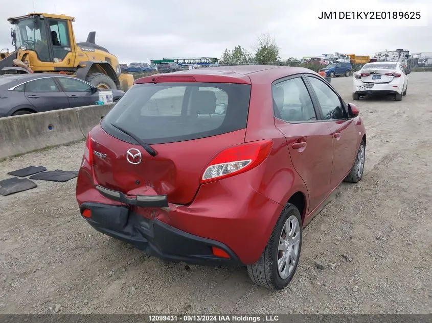 JM1DE1KY2E0189625 2014 Mazda Mazda2