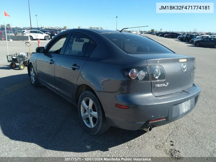 JM1BK32F471774181 2007 Mazda Mazda3 I