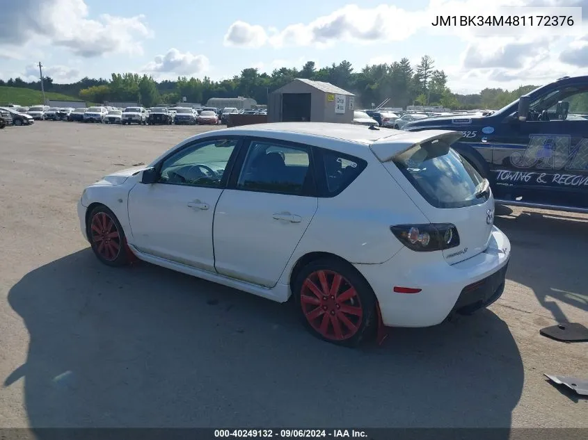 2008 Mazda Mazdaspeed3 Sport VIN: JM1BK34M481172376 Lot: 40249132