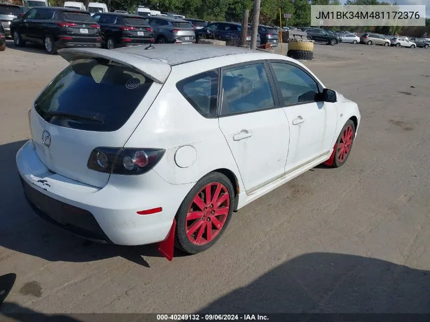 2008 Mazda Mazdaspeed3 Sport VIN: JM1BK34M481172376 Lot: 40249132