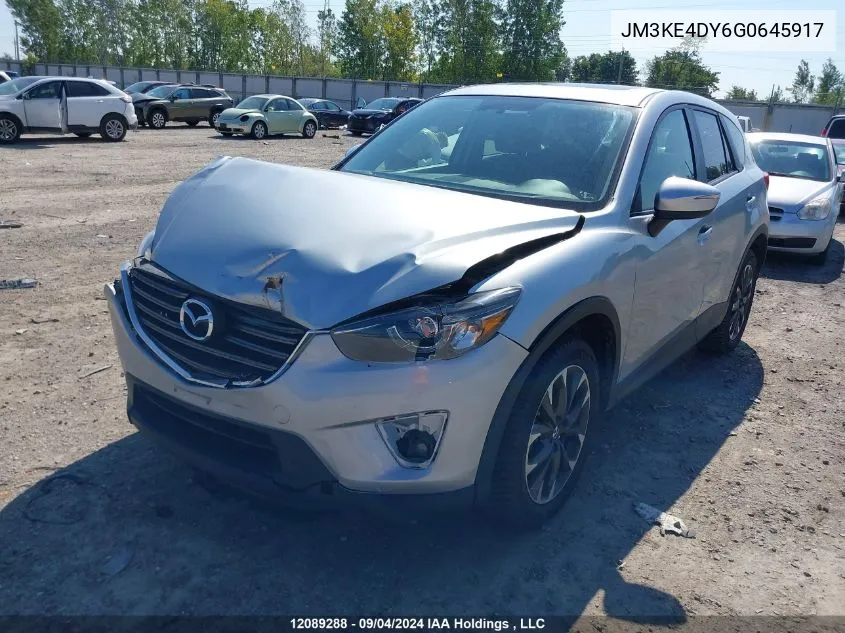 2016 Mazda Cx -5 Gt 4Dr Awd VIN: JM3KE4DY6G0645917 Lot: 12089288