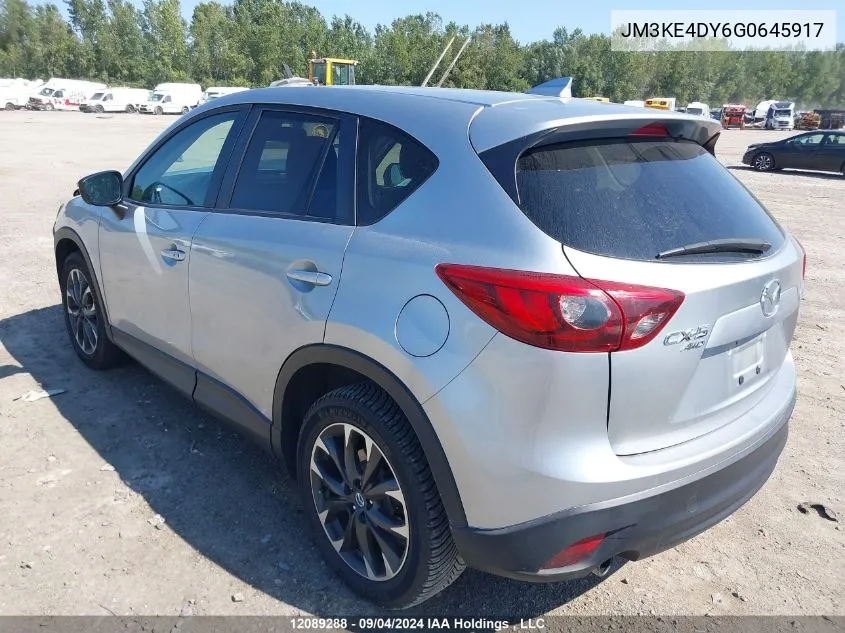 2016 Mazda Cx -5 Gt 4Dr Awd VIN: JM3KE4DY6G0645917 Lot: 12089288