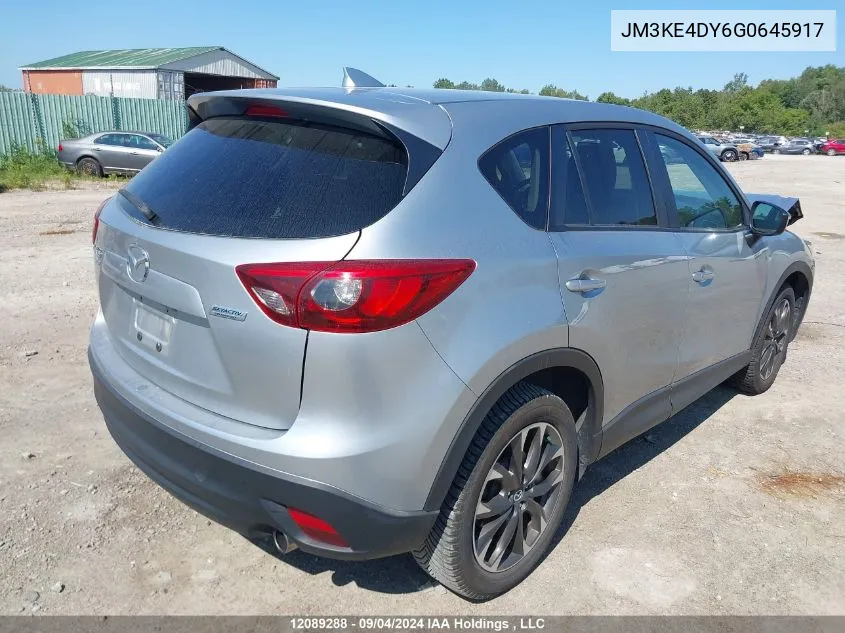 2016 Mazda Cx -5 Gt 4Dr Awd VIN: JM3KE4DY6G0645917 Lot: 12089288