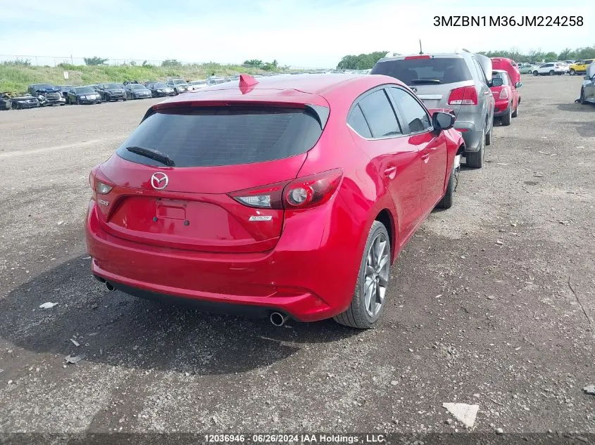 2018 Mazda Mazda3 Sport VIN: 3MZBN1M36JM224258 Lot: 12036946