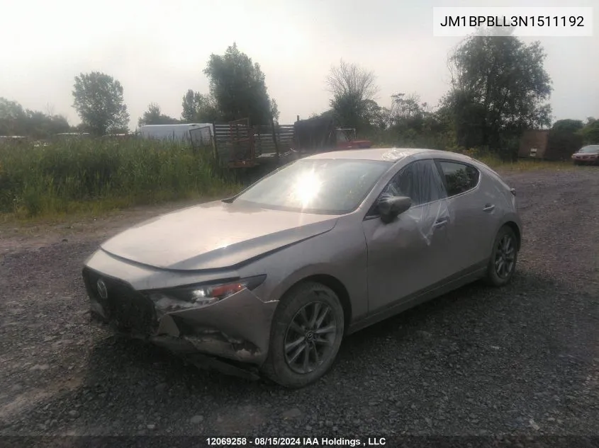 JM1BPBLL3N1511192 2022 Mazda Mazda3 Sport