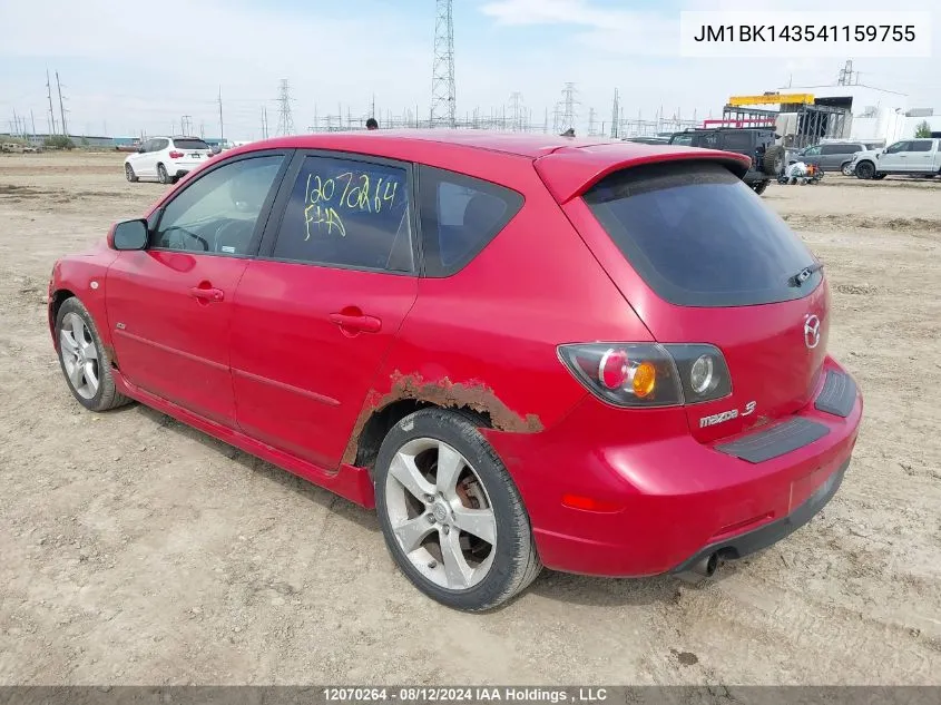 2004 Mazda Mazda3 VIN: JM1BK143541159755 Lot: 12070264