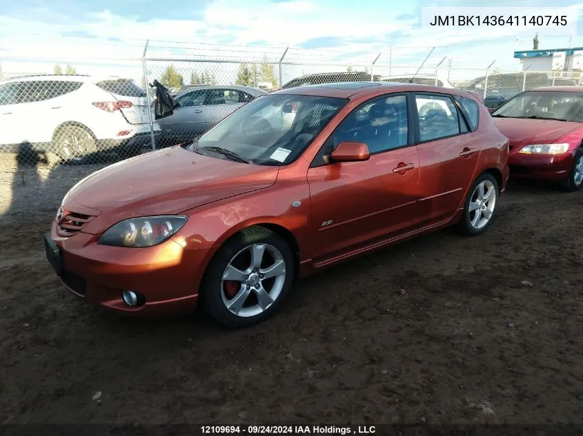 2004 Mazda Mazda3 VIN: JM1BK143641140745 Lot: 12109694