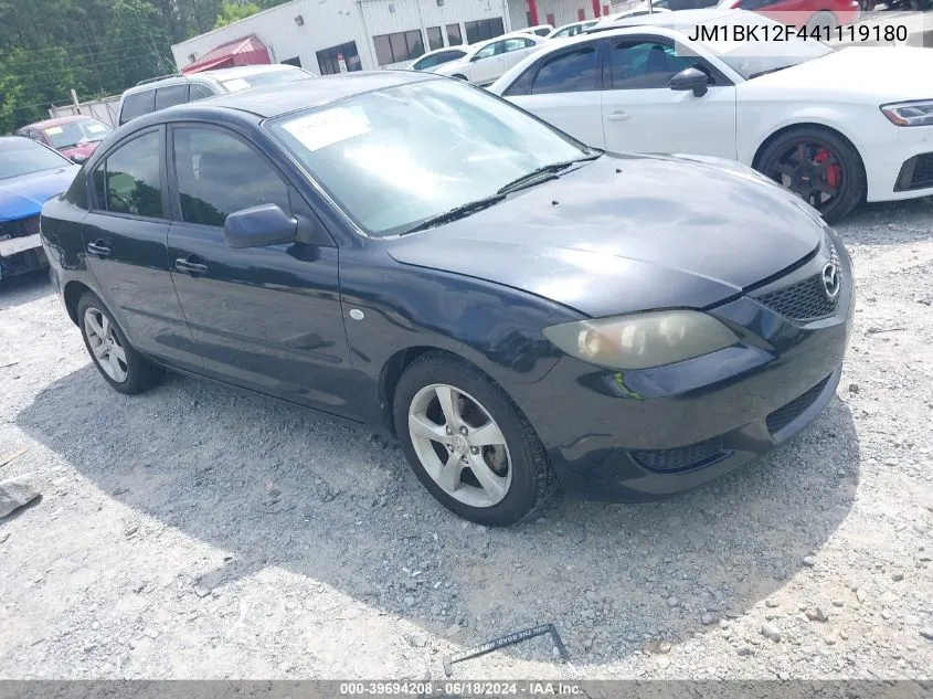 2004 Mazda Mazda3 I VIN: JM1BK12F441119180 Lot: 39694208