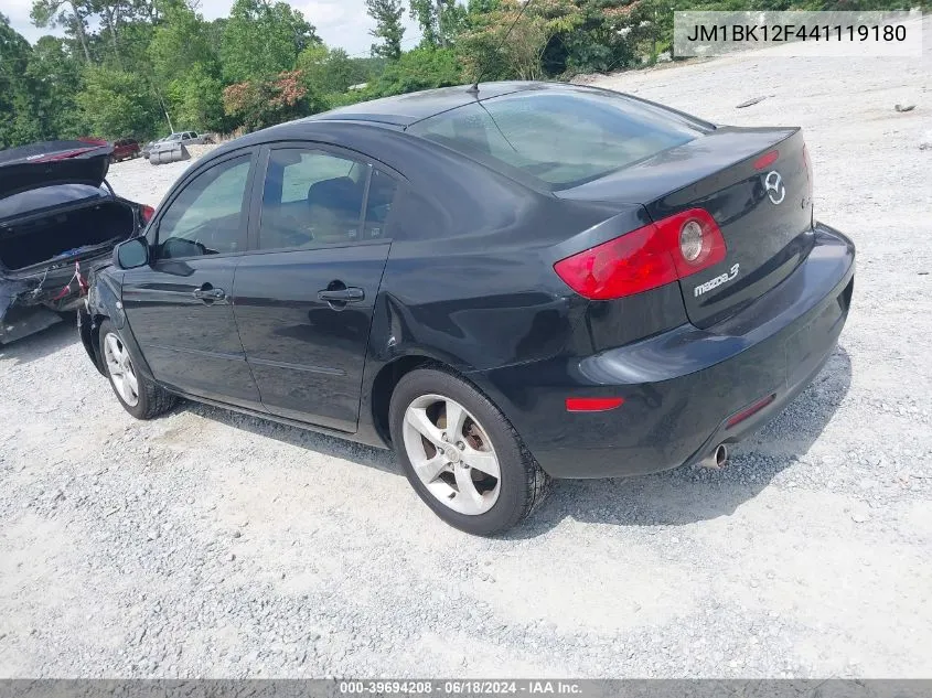 JM1BK12F441119180 2004 Mazda Mazda3 I