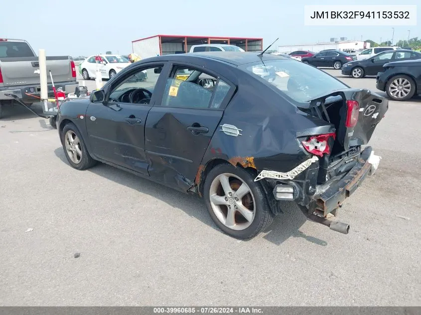 2004 Mazda Mazda3 I VIN: JM1BK32F941153532 Lot: 39960685