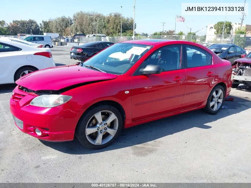 2004 Mazda Mazda3 S VIN: JM1BK123941133128 Lot: 40126787