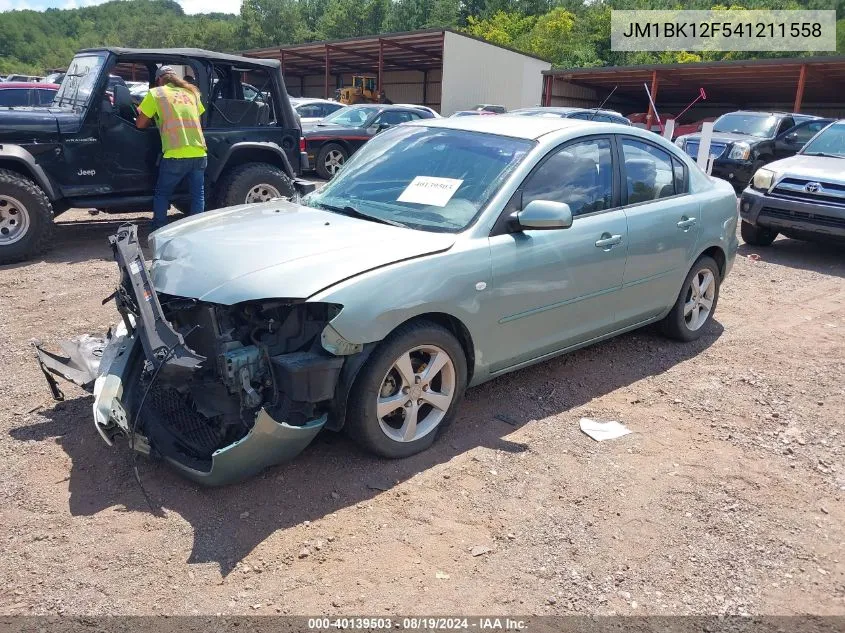 2004 Mazda Mazda3 I VIN: JM1BK12F541211558 Lot: 40139503