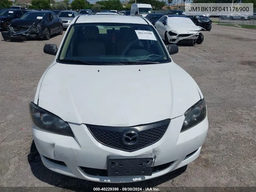 2004 Mazda Mazda3 I VIN: JM1BK12F041176900 Lot: 40229398