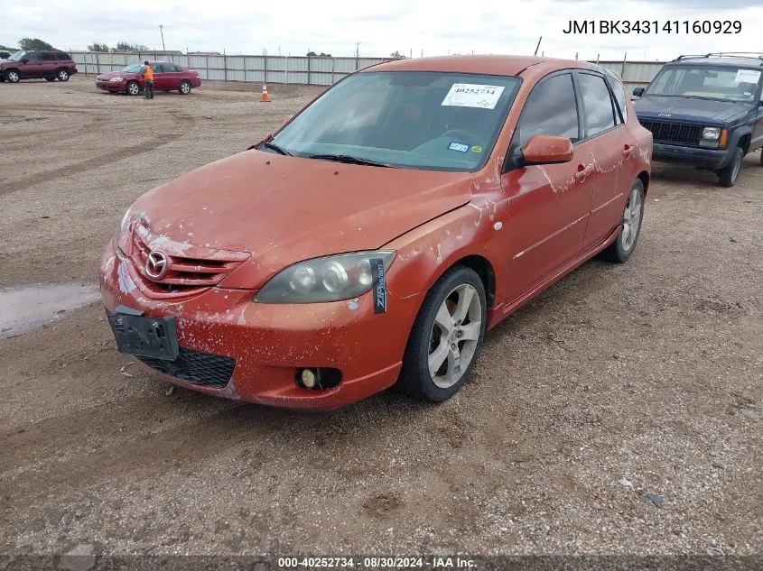 2004 Mazda Mazda3 S VIN: JM1BK343141160929 Lot: 40252734