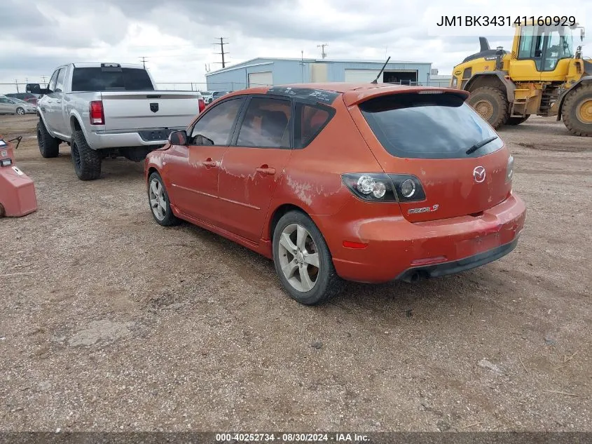 2004 Mazda Mazda3 S VIN: JM1BK343141160929 Lot: 40252734