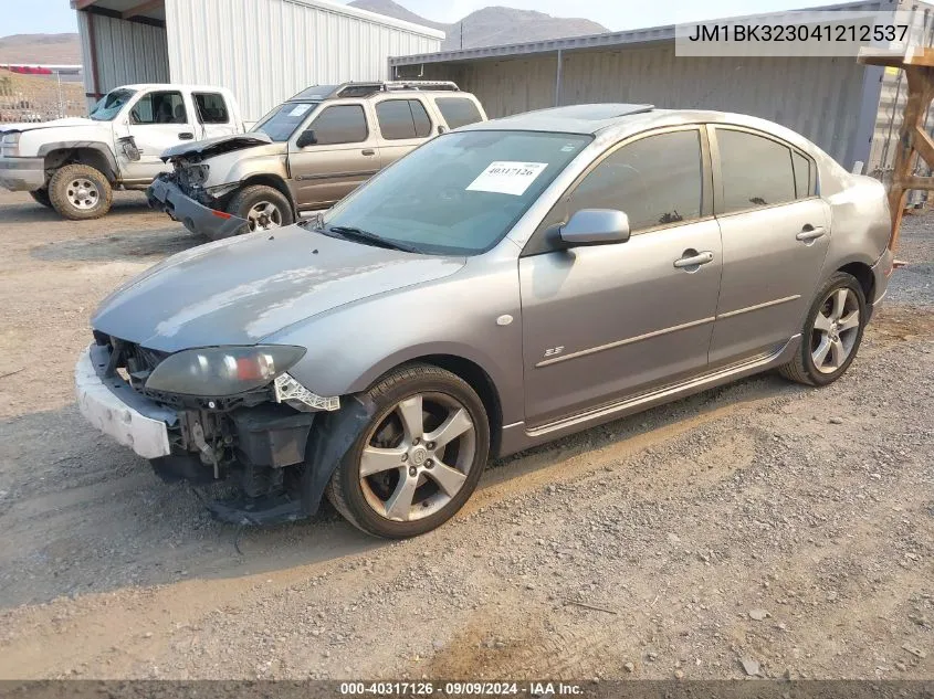 2004 Mazda Mazda3 S VIN: JM1BK323041212537 Lot: 40317126