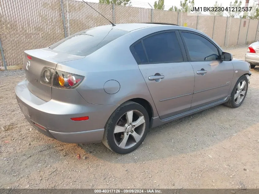 JM1BK323041212537 2004 Mazda Mazda3 S