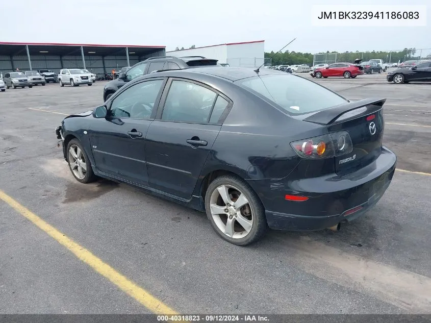 2004 Mazda 3 S VIN: JM1BK323941186083 Lot: 40318823