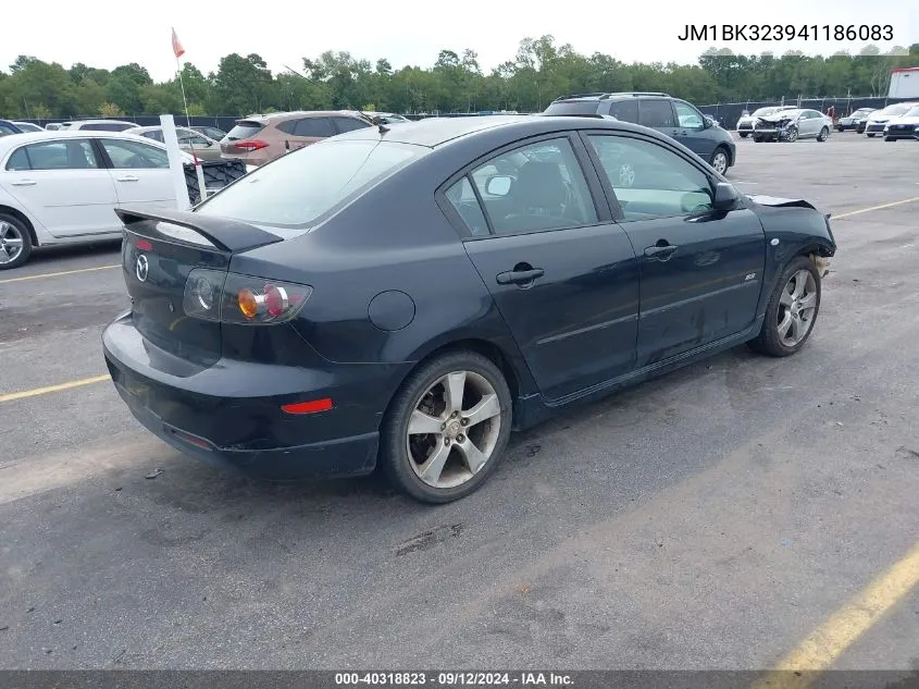 2004 Mazda 3 S VIN: JM1BK323941186083 Lot: 40318823