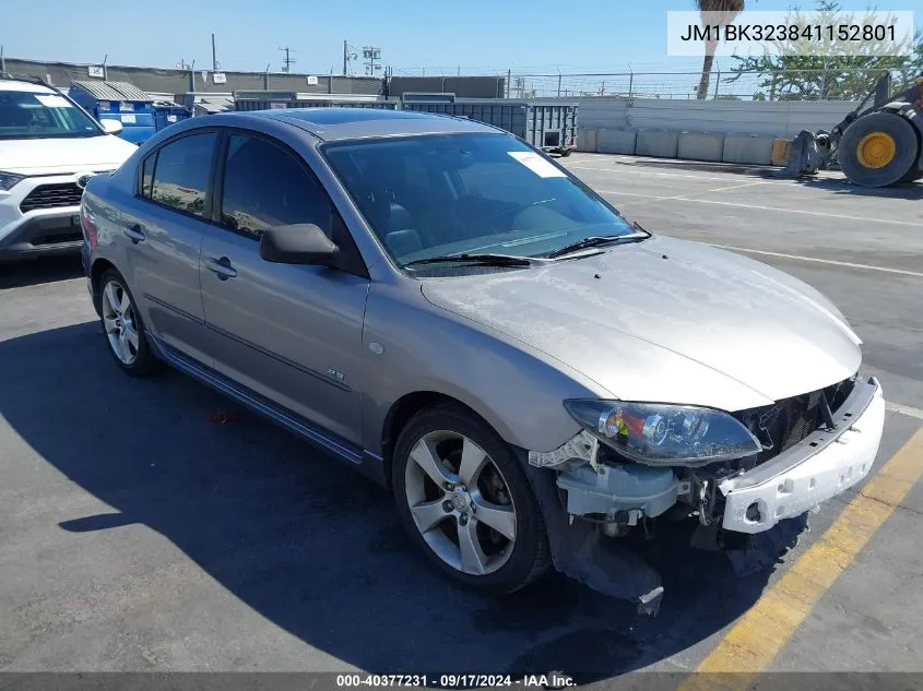 2004 Mazda Mazda3 S VIN: JM1BK323841152801 Lot: 40377231