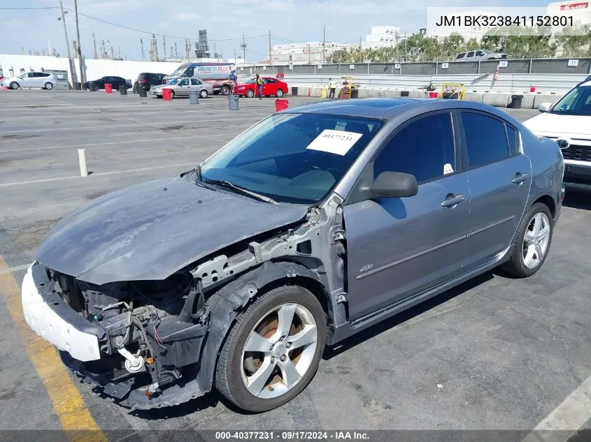 2004 Mazda Mazda3 S VIN: JM1BK323841152801 Lot: 40377231