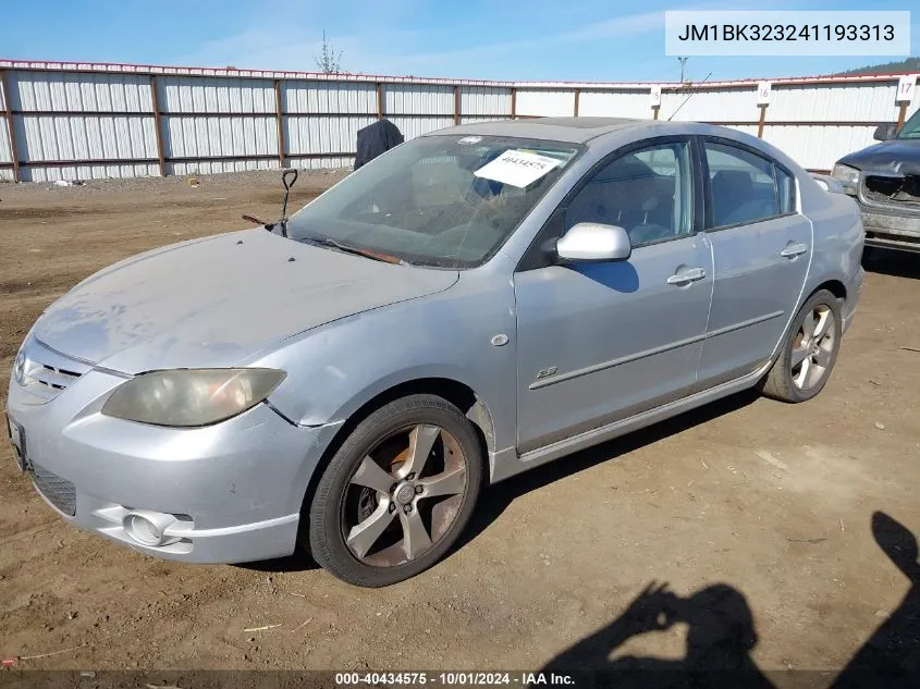 2004 Mazda Mazda3 S VIN: JM1BK323241193313 Lot: 40434575