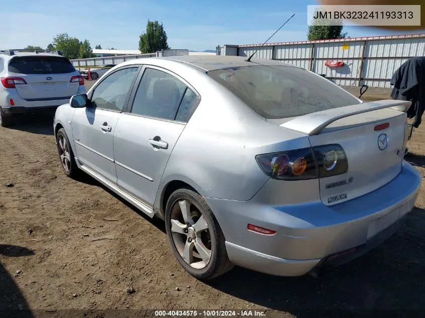 2004 Mazda Mazda3 S VIN: JM1BK323241193313 Lot: 40434575