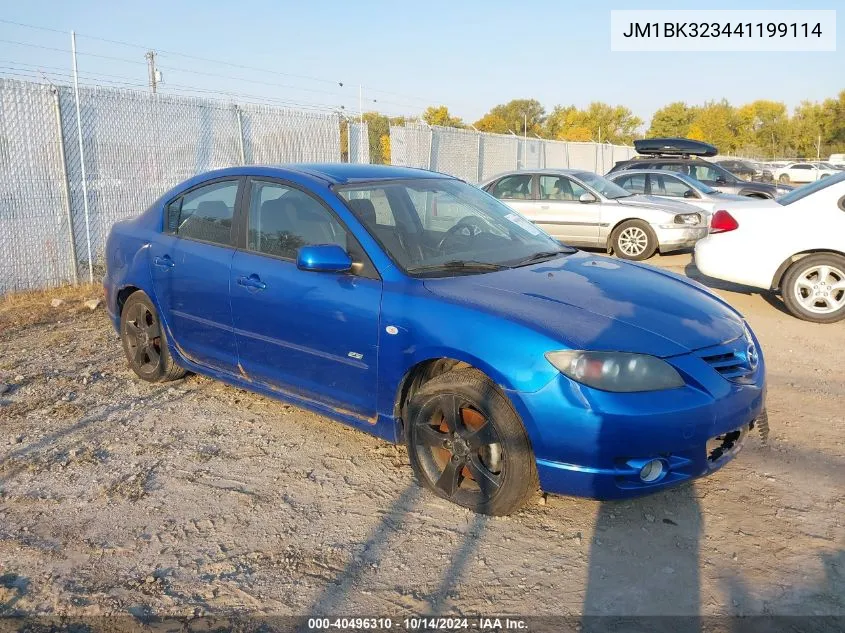 2004 Mazda Mazda3 S VIN: JM1BK323441199114 Lot: 40496310