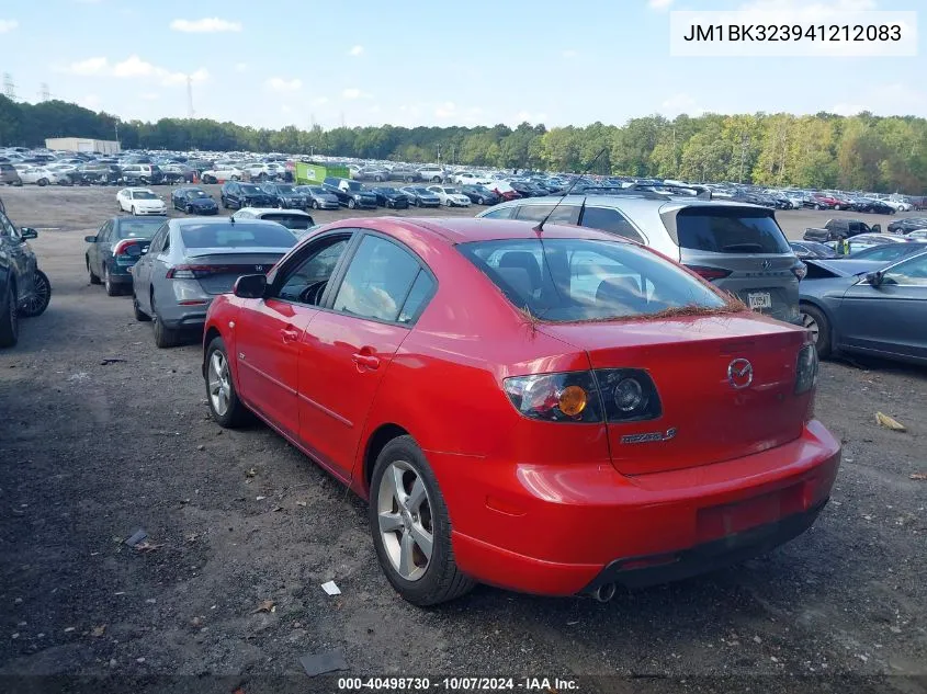 2004 Mazda Mazda3 S VIN: JM1BK323941212083 Lot: 40498730