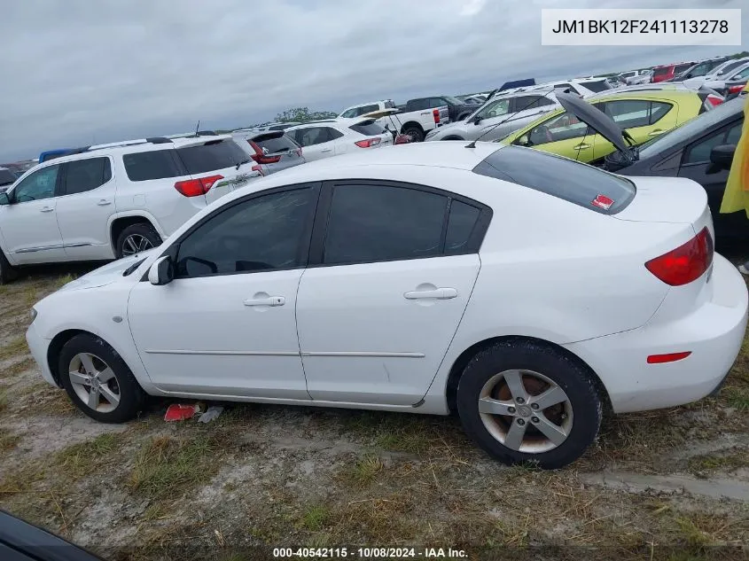 2004 Mazda 3 I VIN: JM1BK12F241113278 Lot: 40542115