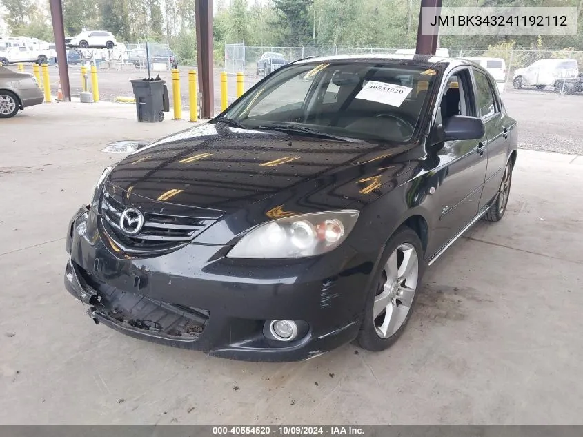 2004 Mazda 3 Hatchback VIN: JM1BK343241192112 Lot: 40554520