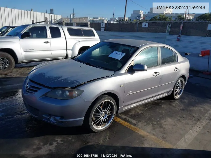 2004 Mazda Mazda3 S VIN: JM1BK323241159243 Lot: 40846786