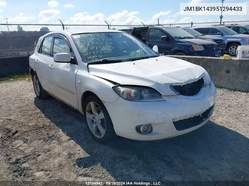 2005 Mazda Mazda3 VIN: JM1BK143951294433 Lot: 12104942