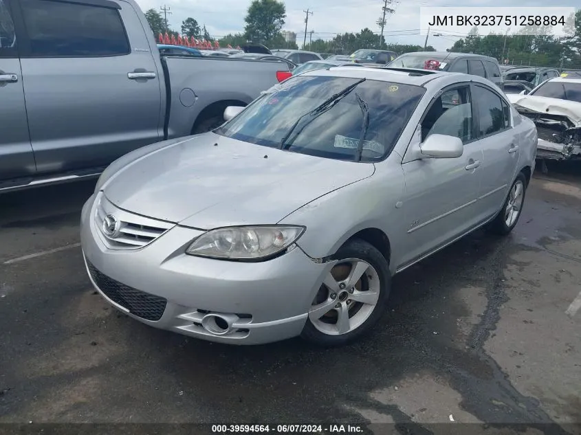 2005 Mazda Mazda3 S VIN: JM1BK323751258884 Lot: 39594564