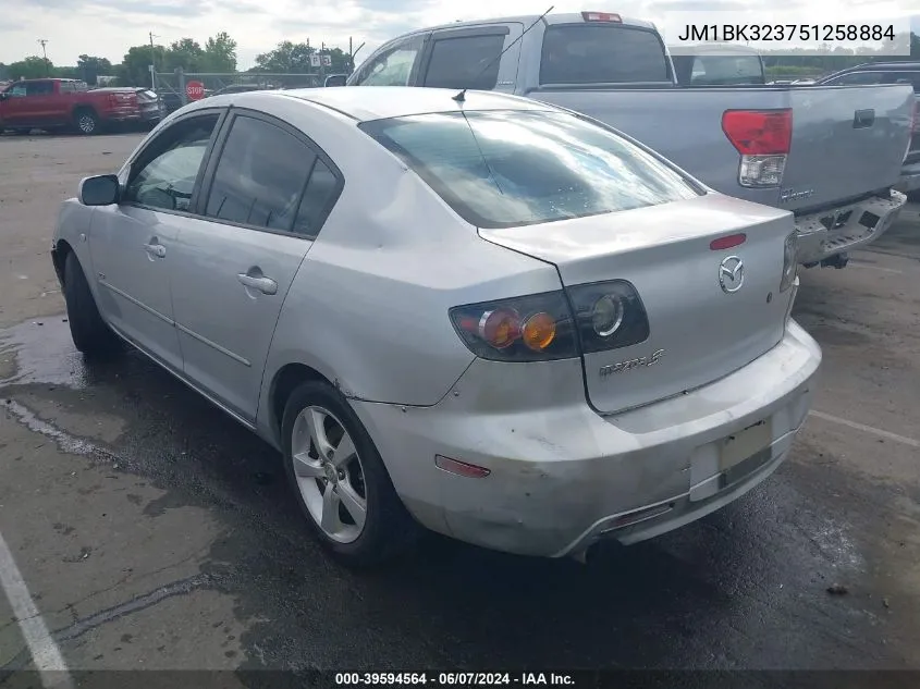 2005 Mazda Mazda3 S VIN: JM1BK323751258884 Lot: 39594564