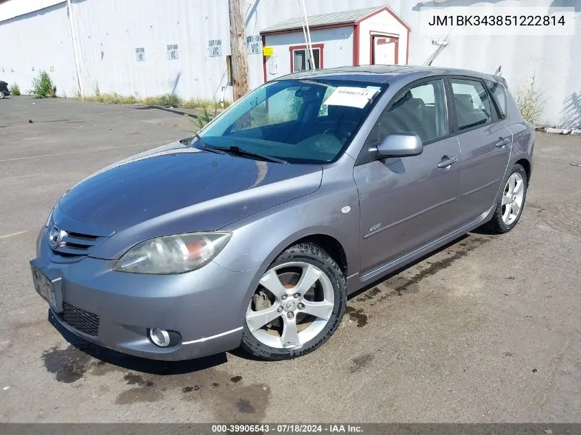 2005 Mazda Mazda3 S VIN: JM1BK343851222814 Lot: 39906543