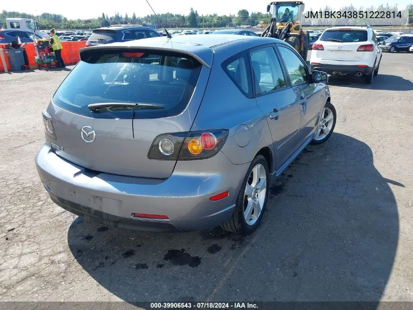 2005 Mazda Mazda3 S VIN: JM1BK343851222814 Lot: 39906543