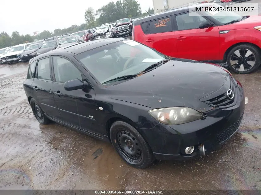 JM1BK343451315667 2005 Mazda Mazda3 S