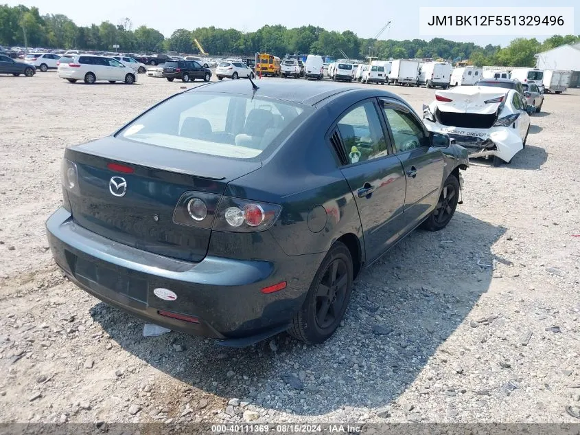 2005 Mazda Mazda3 I VIN: JM1BK12F551329496 Lot: 40111369