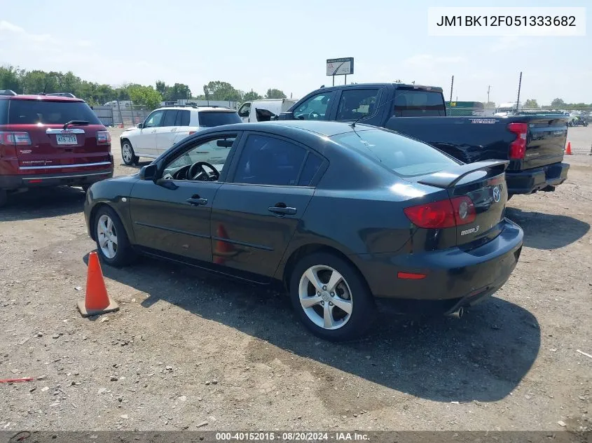 2005 Mazda Mazda3 I VIN: JM1BK12F051333682 Lot: 40152015