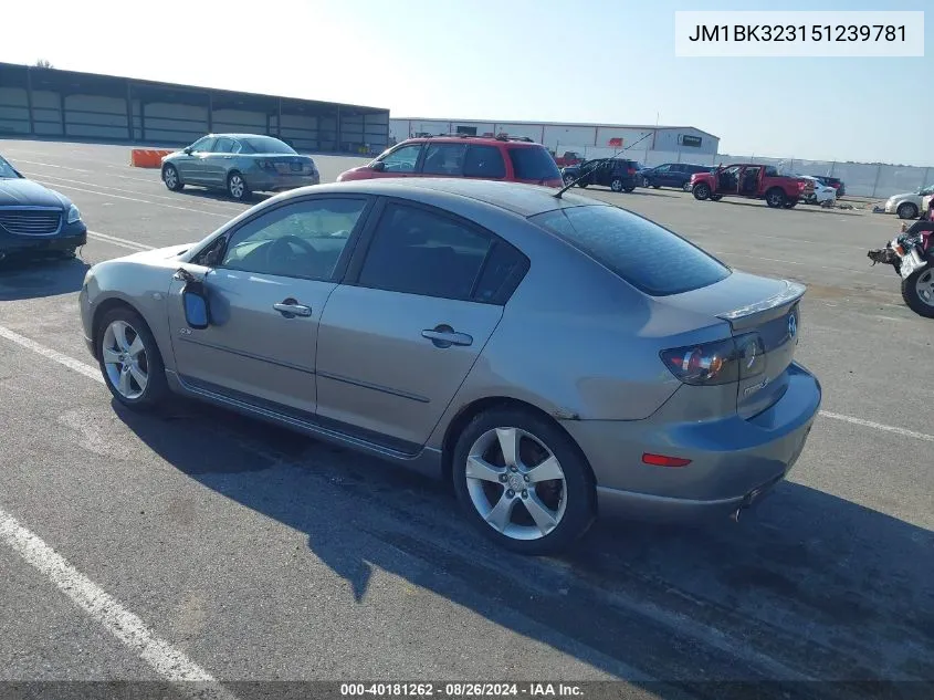 2005 Mazda Mazda3 S VIN: JM1BK323151239781 Lot: 40181262