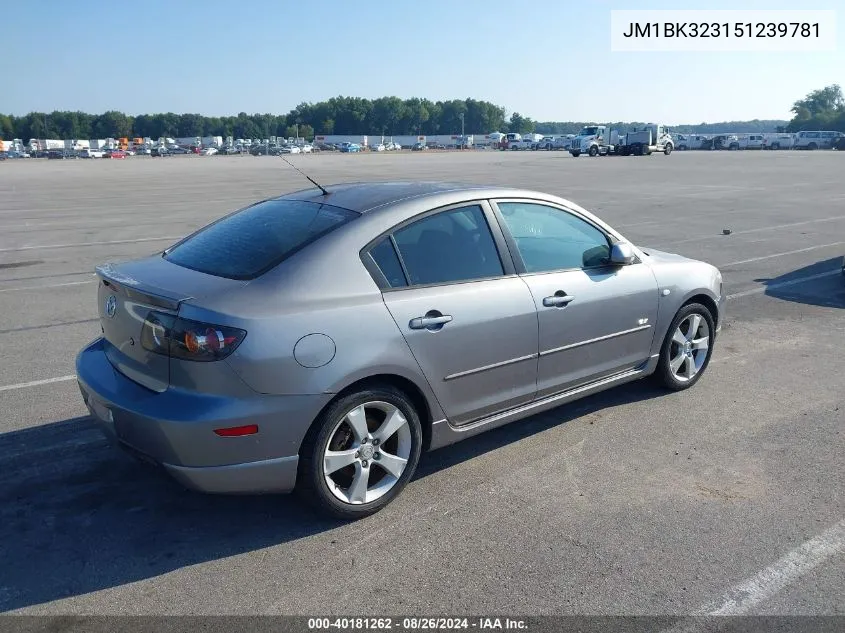 JM1BK323151239781 2005 Mazda Mazda3 S