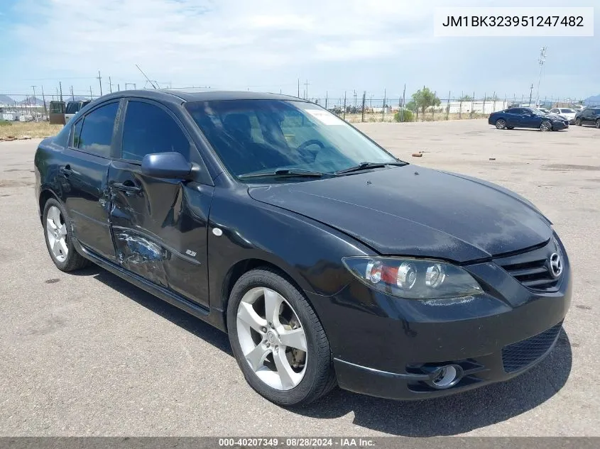 2005 Mazda Mazda3 S VIN: JM1BK323951247482 Lot: 40207349