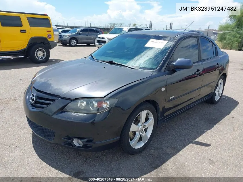 2005 Mazda Mazda3 S VIN: JM1BK323951247482 Lot: 40207349