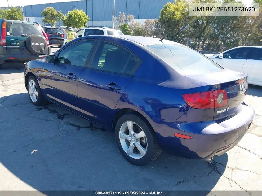 2005 Mazda Mazda3 I VIN: JM1BK12F651273620 Lot: 40271139