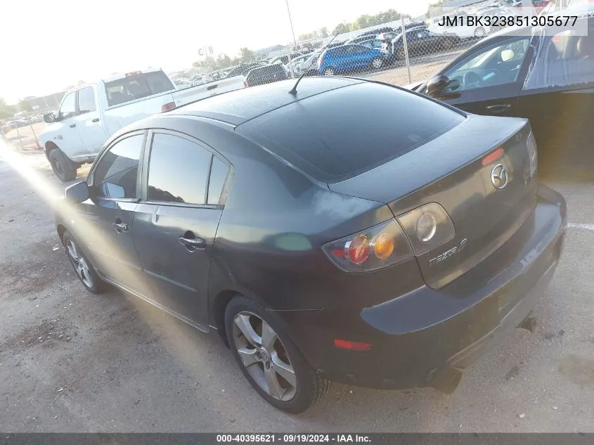 2005 Mazda Mazda3 S VIN: JM1BK323851305677 Lot: 40395621