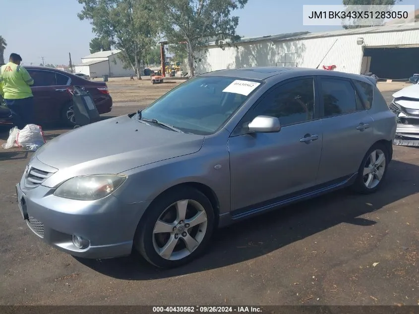 2005 Mazda Mazda3 S VIN: JM1BK343X51283050 Lot: 40430562