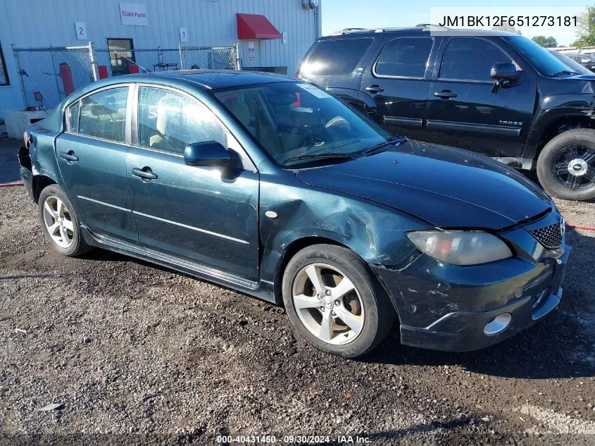 2005 Mazda Mazda3 I VIN: JM1BK12F651273181 Lot: 40431450