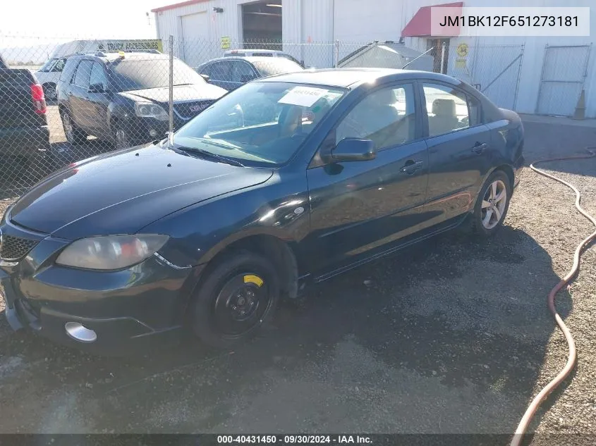 JM1BK12F651273181 2005 Mazda Mazda3 I