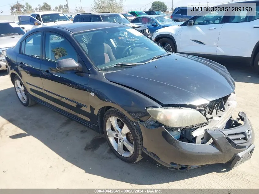 2005 Mazda 3 S VIN: JM1BK323851289190 Lot: 40442641